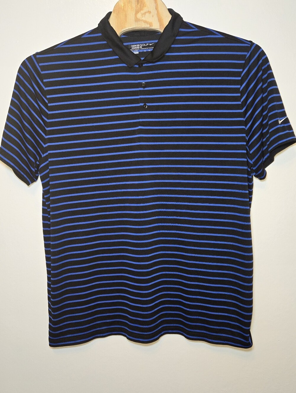 NWOT Nike Golf Standard Fit Mens Polo Shirt Black Royal Blue Size XXL